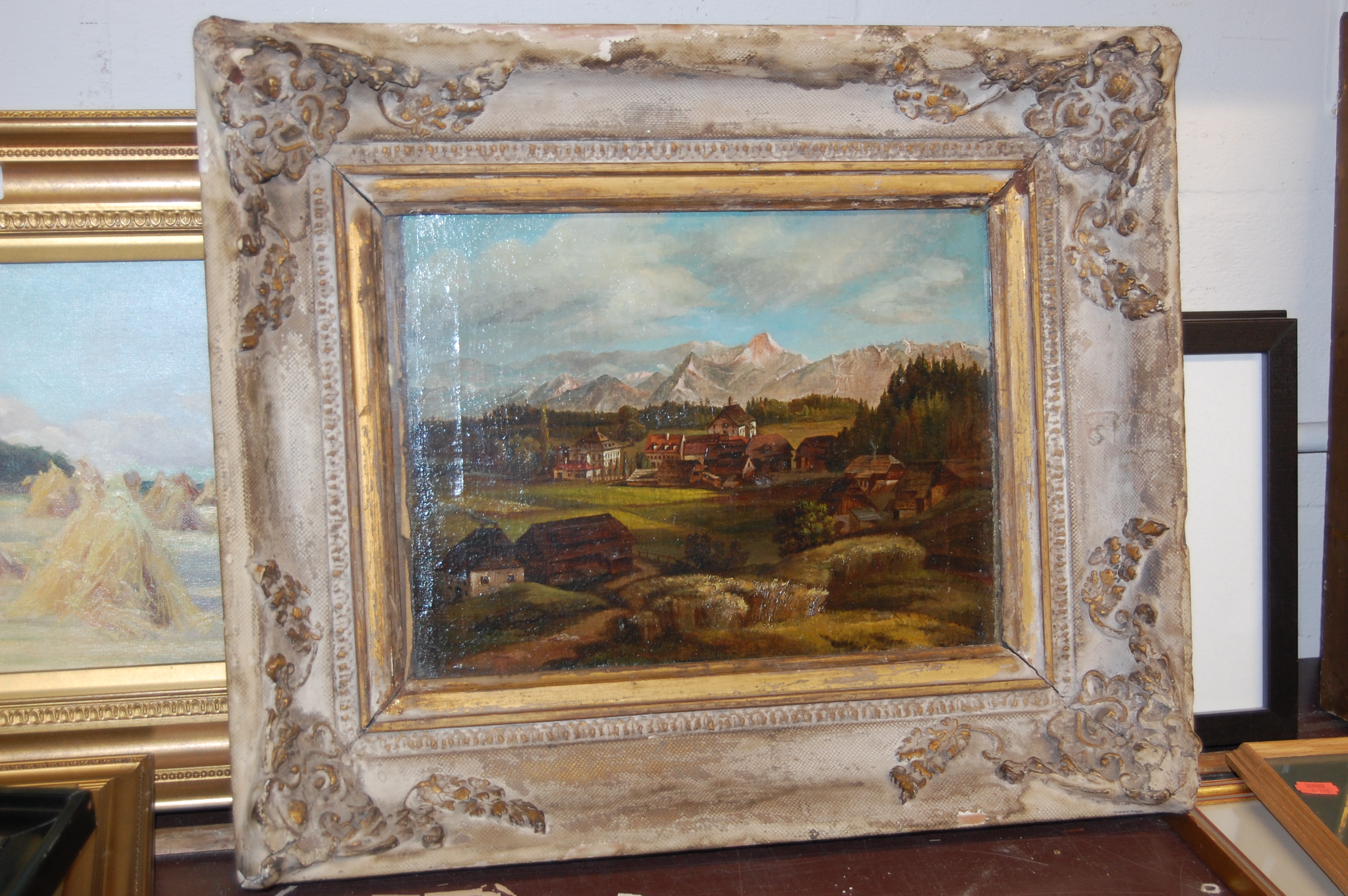 Yakob Canciani after Caneletto - Extensive landscape, oil, 26 x 36cm; and two others, - Image 2 of 4