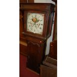 An early 19th century oak and mahogany crossbanded long case clock,