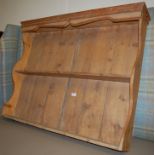 A pine two tier hanging plate rack