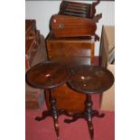 Sundry furniture to include pair of reproduction beechwood wine tables, drop flap coffee table,