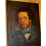 19th century English school - half length portrait of Mr Hooper, oil on canvas,