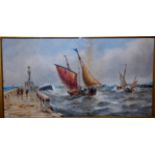 RT Wilding - pair of harbour scenes, watercolour with bodycolour, each signed and dated 1912,