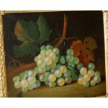 19th century school - still life with grapes, oil on canvas (relined) 25x29.