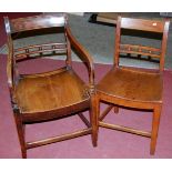 A harlequin set of eight 19th century East Anglian dining chairs,
