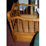 A late Victorian fruitwood childs cot,