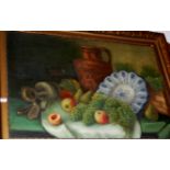 20th century school - still life with fruit, oil on board,