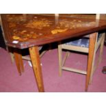 A 19th century Dutch walnut and floral marquetry baize lined fold-over games table