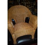 A modern wicker conservatory chair