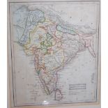 A quantity of engraved maps to include hand coloured example of India,