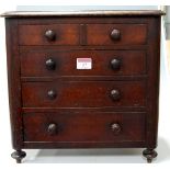 A Victorian mahogany collectors chest of two short and three long graduated drawers
