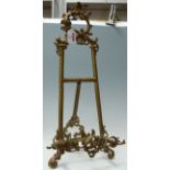 A Victorian style gilt metal easel picture holder, h.