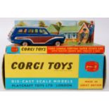 Corgi Toys, 440, Ford Consul Cortina Super Estate car, metallic dark blue with brown side panels,