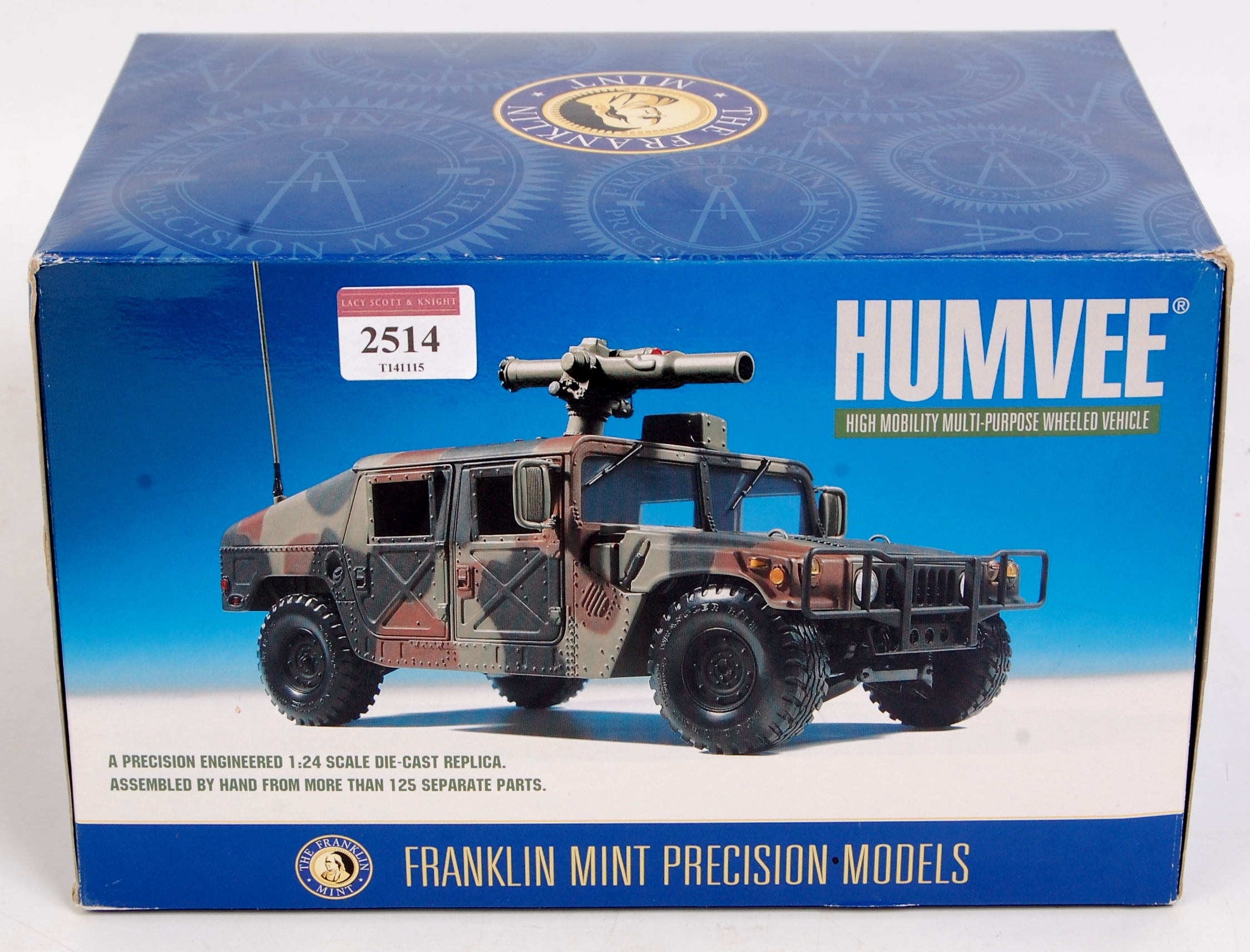 Franklin Mint 1/24th scale diecast metal replica model of a HUMVEE M966,