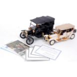Franklin Mint 1/24th Scale Diecast Group, 5 Loose Models with Leaflets and related ephemera,