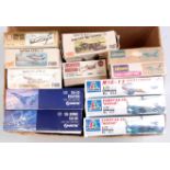 12 assorted 1/72nd 1/50th scale plastic kits, to include Frog, Hasegawa, Airfix and others,