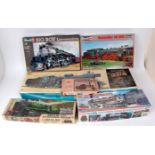 6 assorted Locomotive and Traction Engine related plastic kit group, contents sold as seen,