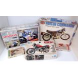 5 assorted Motorcycle and Motorcycle rider plastic kits, all appear as issued,