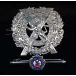 A London Scottish Regiment silver and enamelled bar brooch,