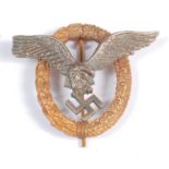 A German Luftwaffe Pilots badge, impressed A verso.