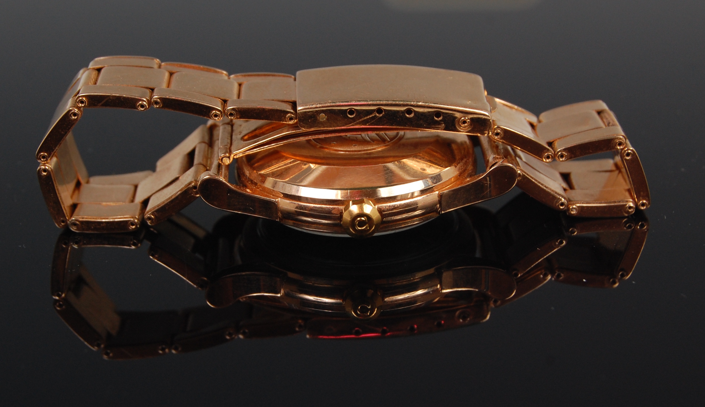 A gents 18ct rose gold Omega Constellation chronometer bracelet watch, having signed champagne - Image 2 of 3