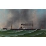 20th century school - The SS Taunton, gouache,