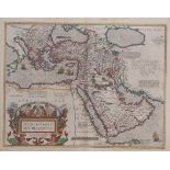 Circa 1700 engraved map - The Empire of the Great Turke, later hand-coloured, annotated in Latin,