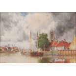 Louis van Staaten (Dutch 1859-1924) - Gorringheim, watercolour, signed lower left, 40 x 60cm
