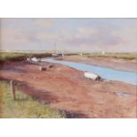 Owen Waters (1916-2004) - Morston Creek, North Norfolk, oil on artist board, signed lower right,