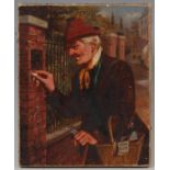 John Templeton Lucas (1836-1880) - The beggar's mark, oil on canvas (re-lined),