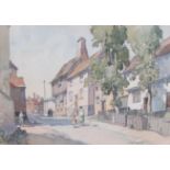 Leonard Russell Squirrel RE,RI (1893-1979) - Water Street, Lavenham, watercolour,