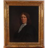 Mid-18th century Anglo-Dutch school - Half length portrait of a gentleman wearing a silk ruff,
