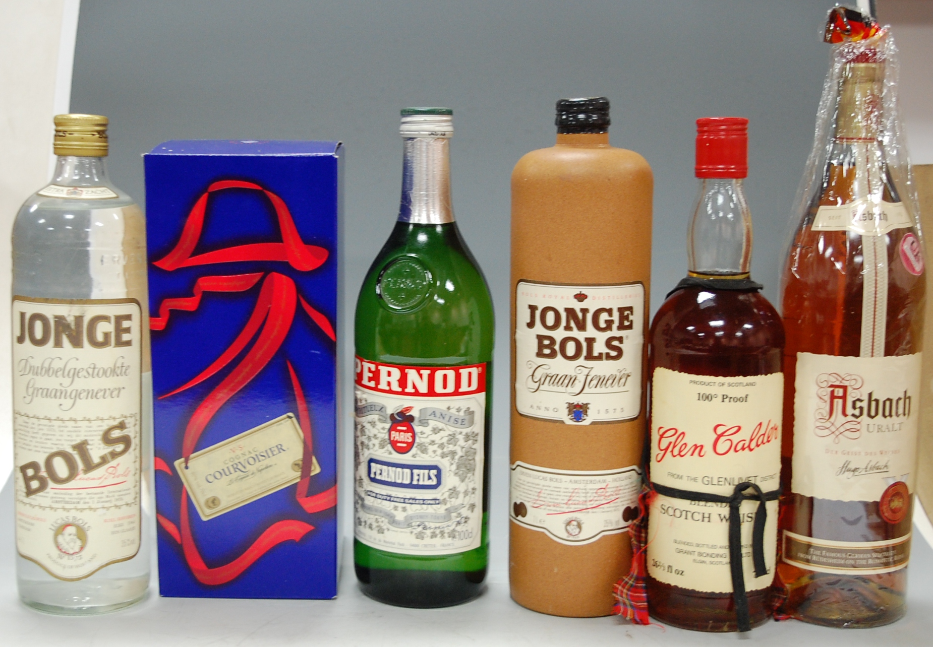 Mixed spirits, to include; one bottle Pernod 100cl 45%,