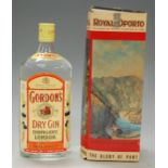 Gordon's Dry Gin, 100cl, American import label; and Royal Oporto Colheita Port 1963,