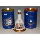 Three Bell's Old scotch whisky commemorative decanters,