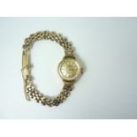 A mid 20th Century lady's 9ct gold cased Rotary wristlet watch, having a 17 jewel Incabloc movement,