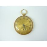 A Victorian 18ct gold pocket watch, having key-wound lever movement by Barrauds, of Cornhill,