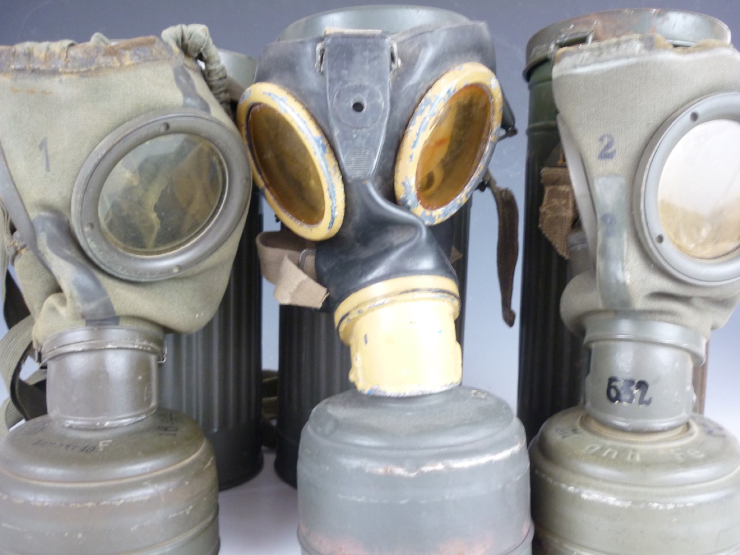 3 Second World War German gas masks - Image 3 of 3