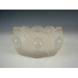 A mid 20th Century Lalique circular dish, moulded in a ribbed and frosted guilloche pattern