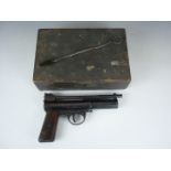 A Webley & Scott Mk I .22 calibre air pistol, serial number 21644