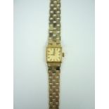 A 1960s lady's 9ct gold Omega wrist watch, having calibre 485 manual wind movement, square face with