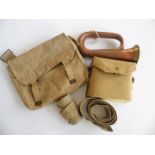 A quantity of British military clothing and equipment comprising a 1941 bugle, Fox's puttees, 1908