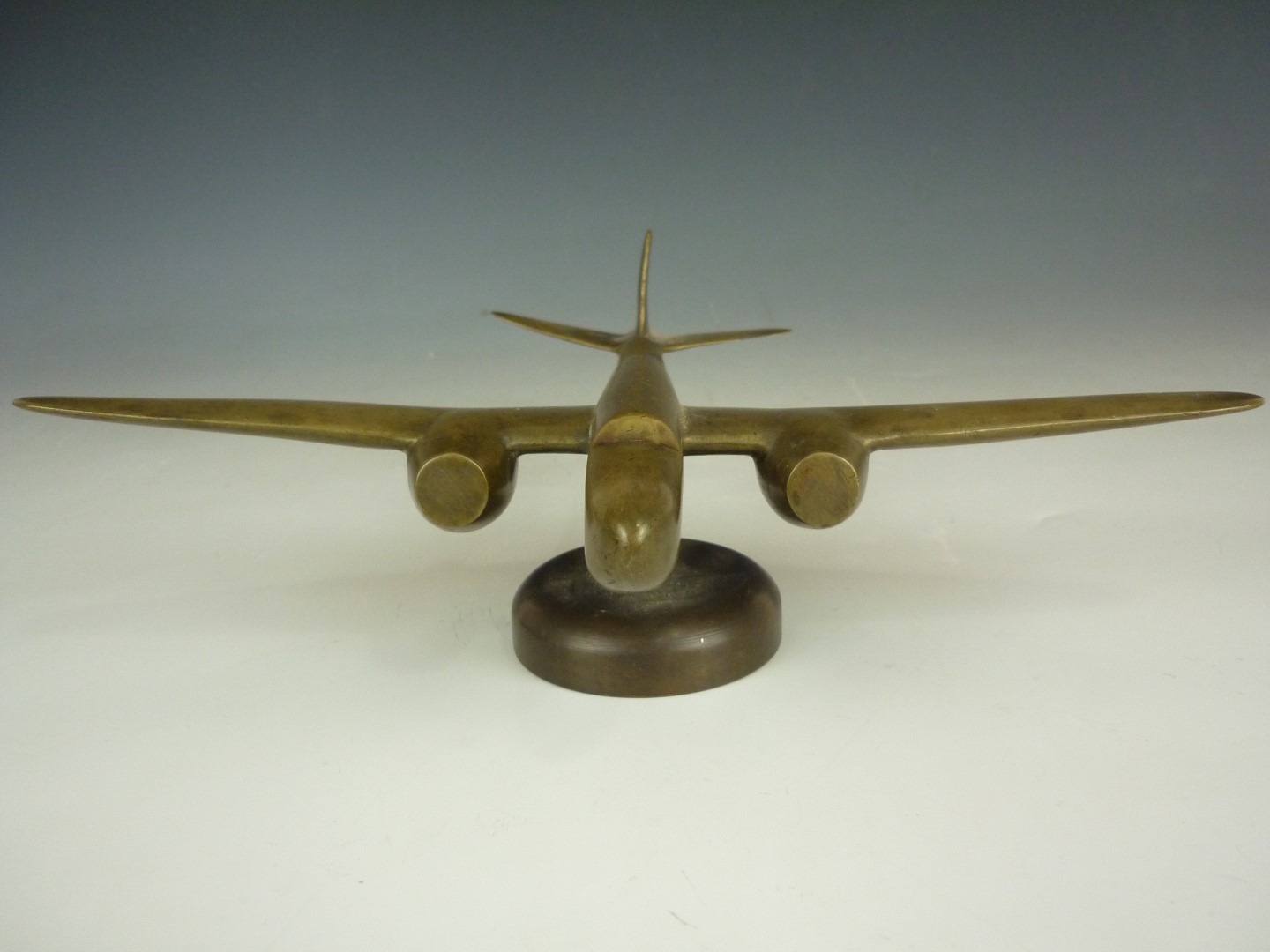 A Second World War period brass stylized model of a two-engined bomber - Image 2 of 2