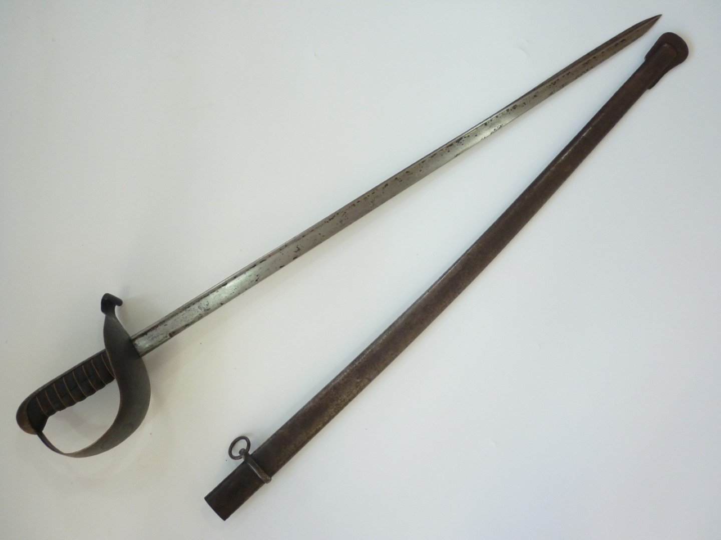 A late 19th Century Brazilian army officer's basket-hilted back sword