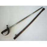 A late 19th Century Brazilian army officer's basket-hilted back sword
