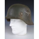 A Second World War German M'42 helmet bearing Eisenhuttenwerke, Thale, manufacturer's code
