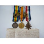 A 1914-15 Star, British War and Allied Victory medal trio to 59788 Pte / Corporal, D McCallum, RAMC,