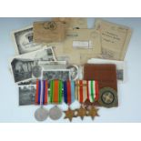 A Second World War campaign medal group comprising 1939-45, Africa Star (1st Army clasp) and Italy