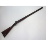 A mid 19th Century percussion fowling piece, the 34" 10-bore barrel engraved Atkinson, Lancaster and