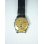 A Cortebert Sport wrist watch, having calibre 677 manual wind movement, circular silvered face