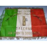 A Second World War Fascist Italian Veteran's banner, being the state flag with bullion-embroidered